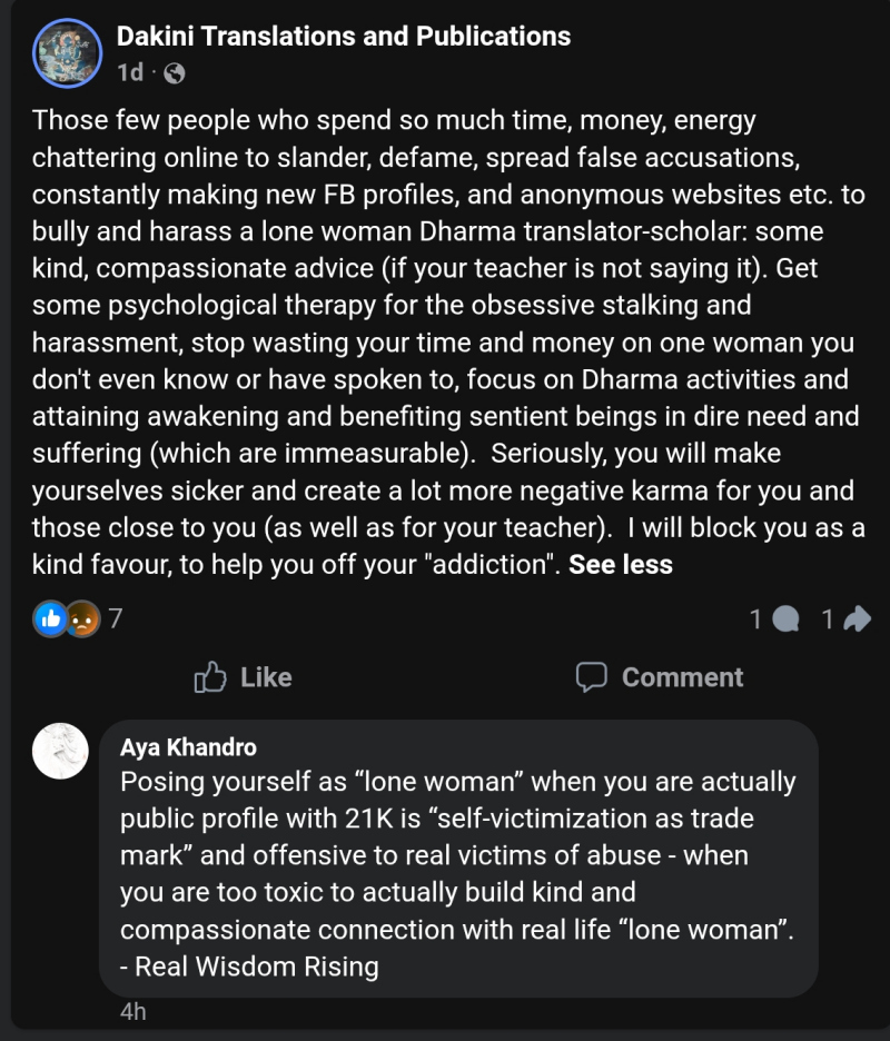 Snapshot of gremlin's Facebook rant announcing deletion of questioning uncompassionate comments and users blocked.