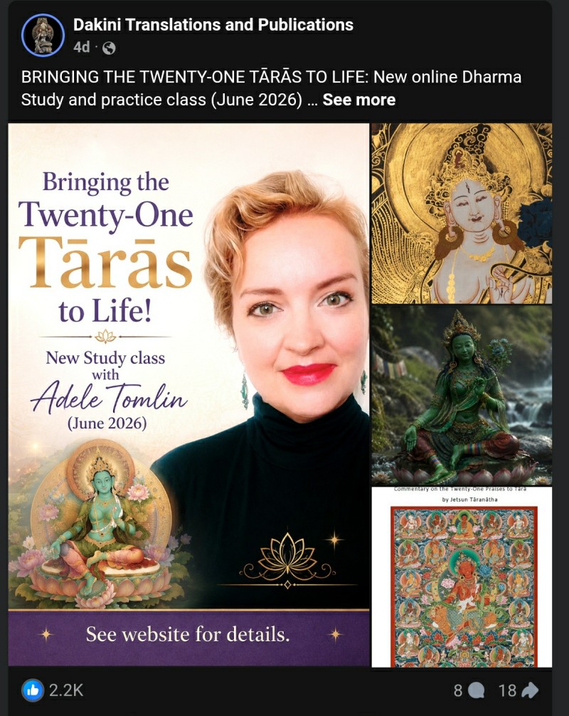 Adele Tomlin announcing Tibetan course to show off an unlikely popularity.