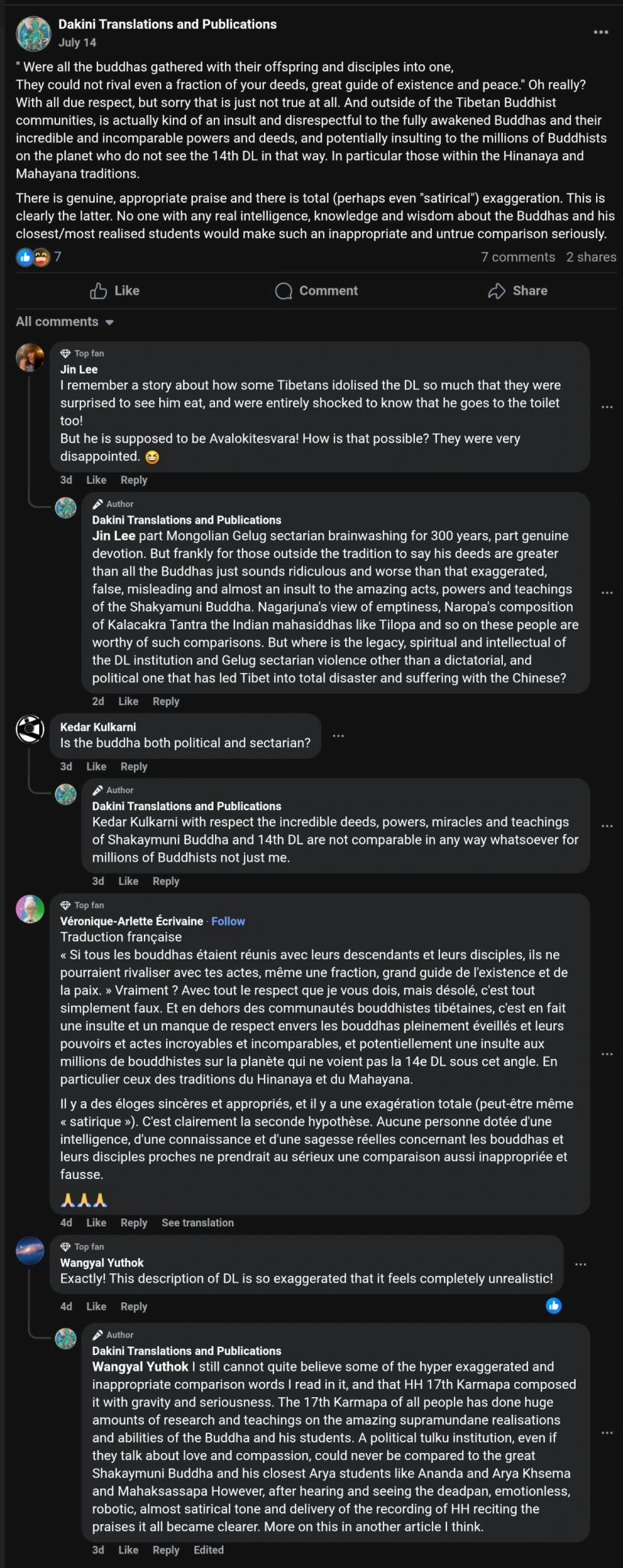 Evidence of misconduct of how Adele Tomlin distorts karmapa's words, misrepresents him, to launch sectarian war against dalai lama