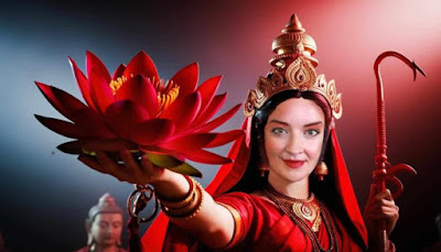 Demonic mara in disguise, Adele Tomlin posing as red tara to be worshipped and ensnare followers to lower realms.